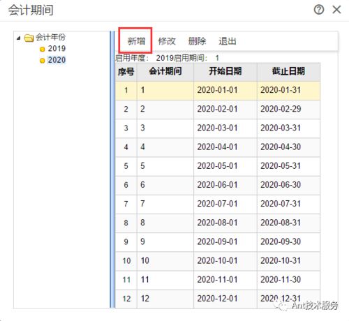 如何在Ant技術(shù)服務(wù)T軟件中建立新會(huì)計(jì)年度賬套